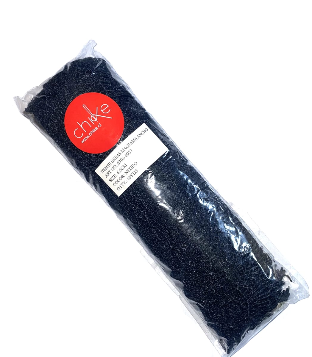 Blonda Macramé 0957 Negro 6.5cm 10yds 1