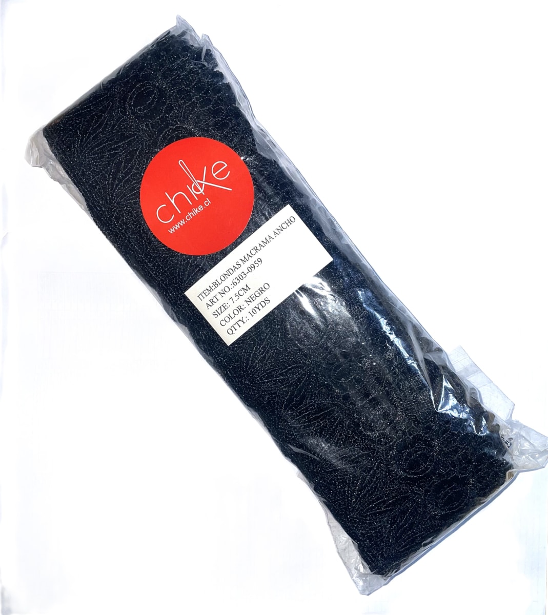 Blonda Macramé 0959 Negro 1059 7.5cm 10yds1
