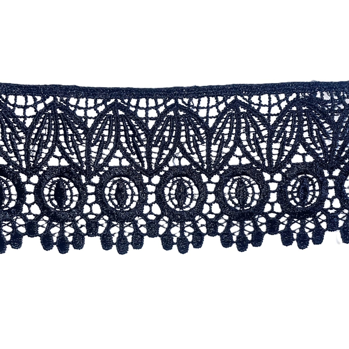 Blonda Macramé 0959 Negro 1059 7.5cm 10yds 1