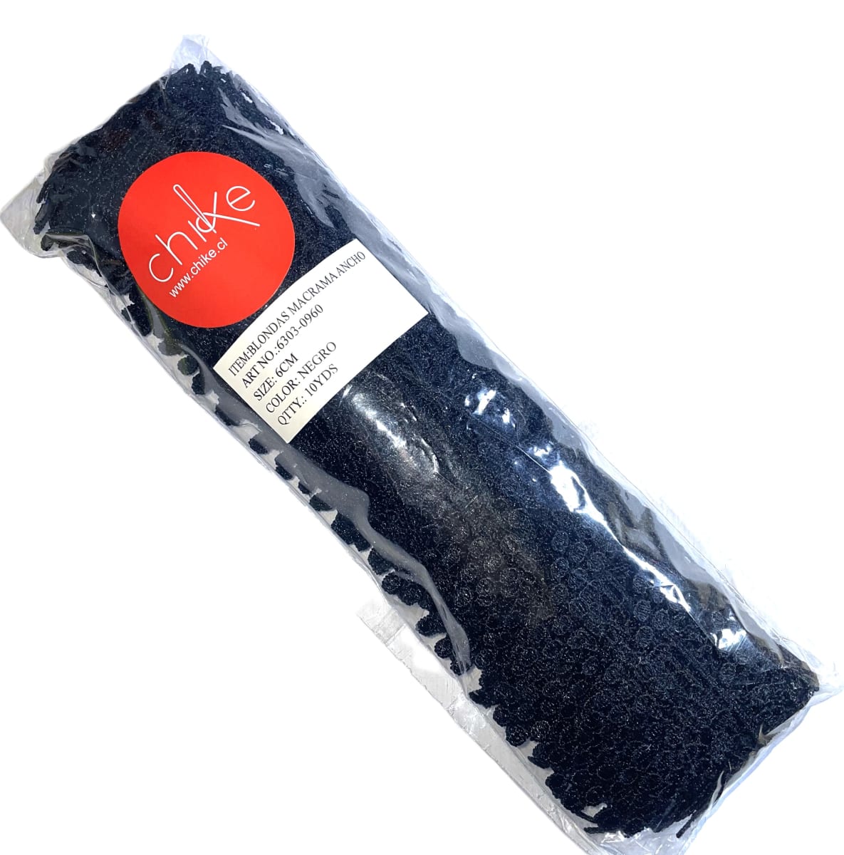 Blonda Macramé 0960 Negro 6cm 10 Yds1