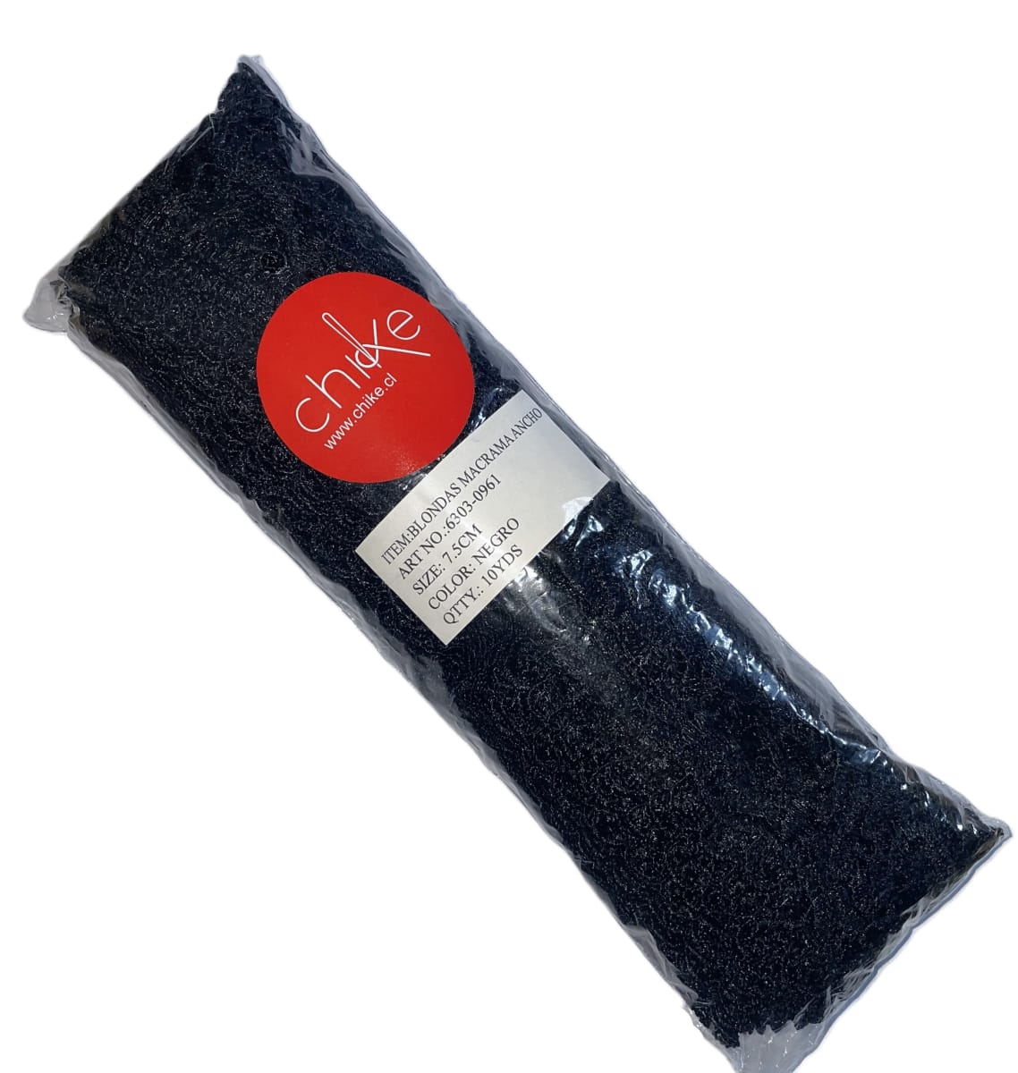 Blonda Macrame 0961 Negro 7.5 cm 10 yds1