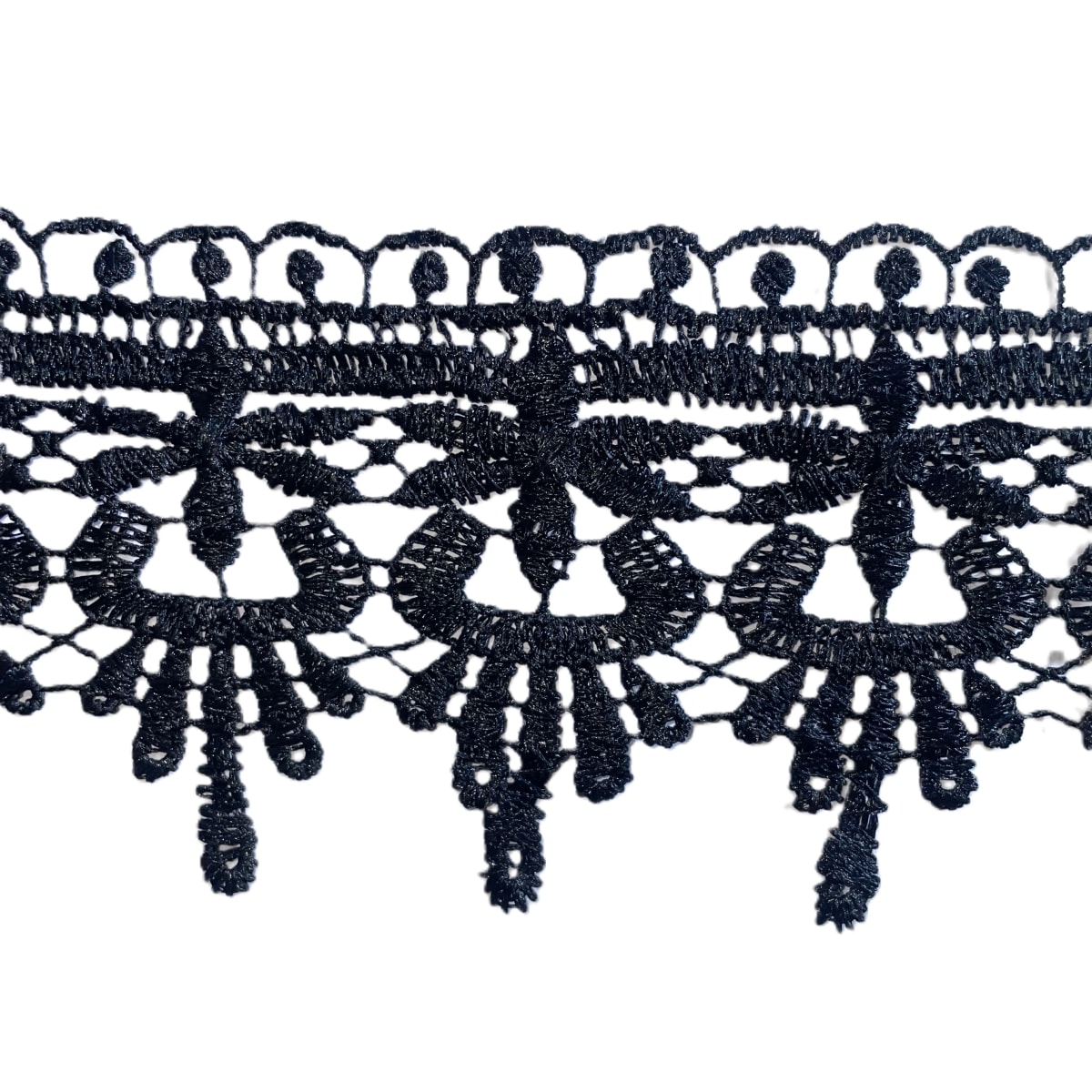 Blonda Macrame 0961 Negro 7.5 cm 10 yds 1