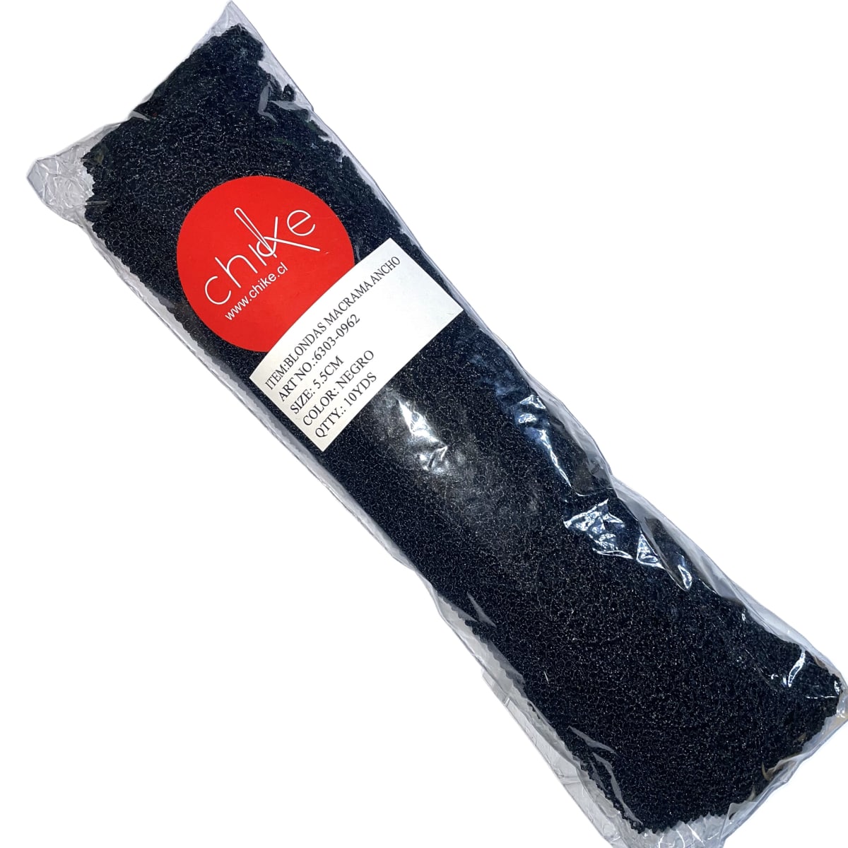 Blonda Macrame 0962 Negro 5.5cm 10 yds1