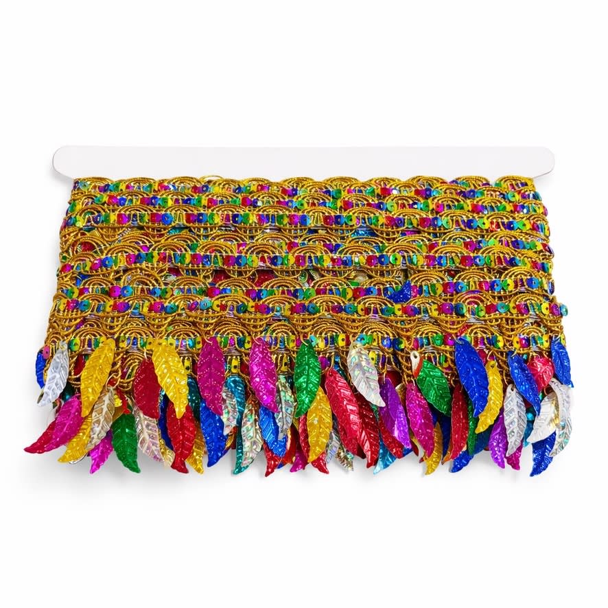 6152-0505 Adorno Fantasía Hoja Multicolor 5cm 10 yardas2