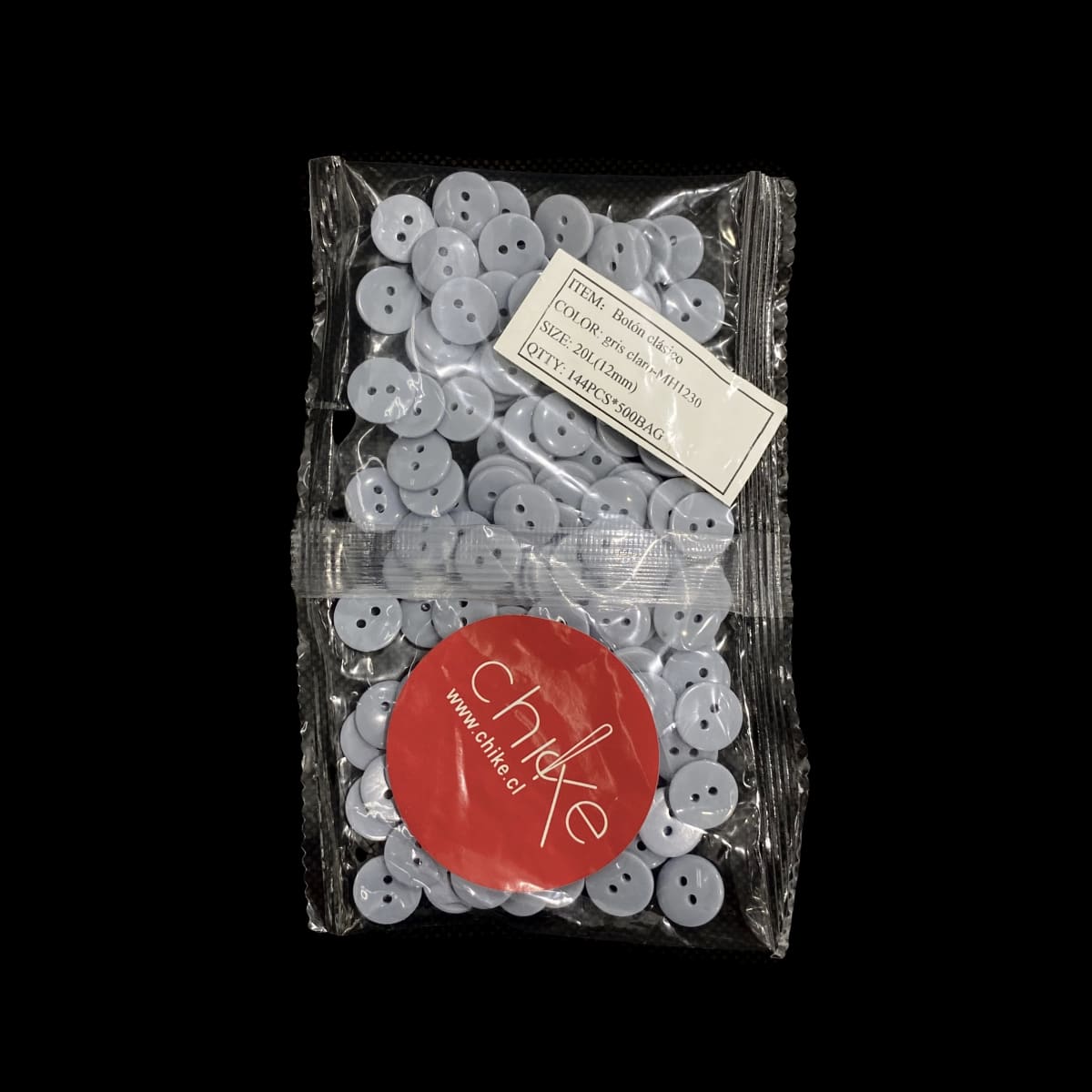 botón clásico Gris plata (20 L-12 mm)144 unid.2