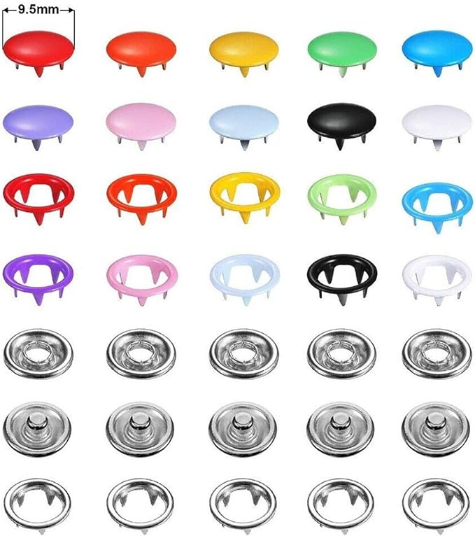 Set De Remachadora + 200 Broches Botones Snap Metal Colores3