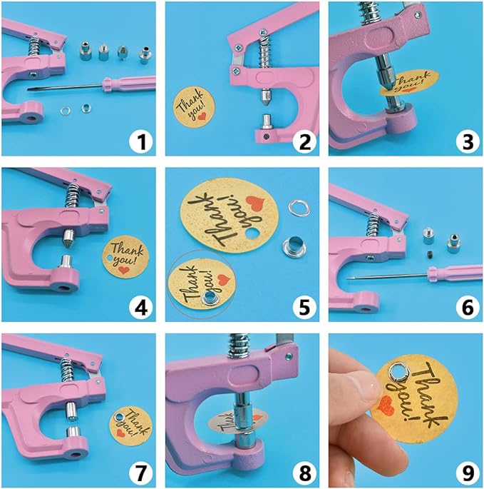 Set Maquina Ojetilladora Incluye 300 Botones Snap Broches4