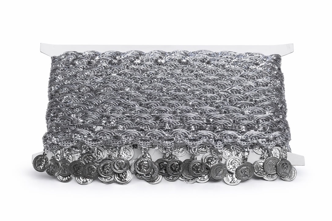 Adorno fantasía moneda plata 6152-0289C 0