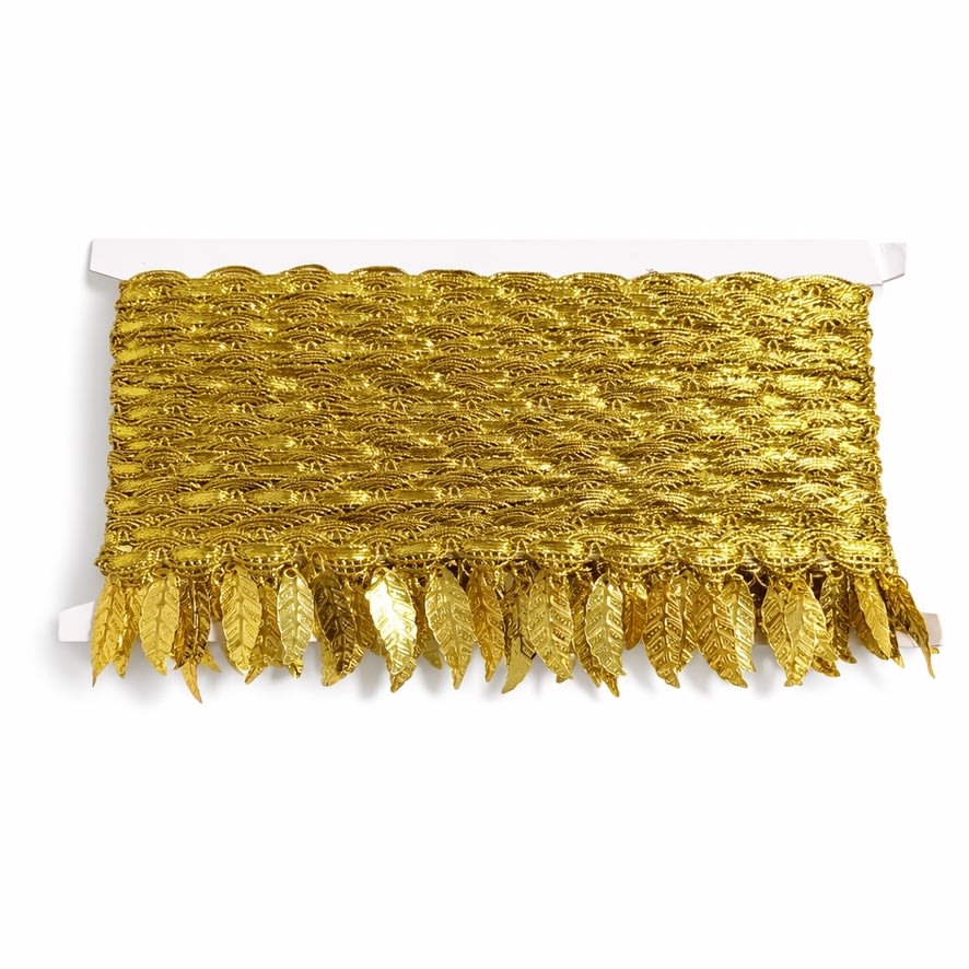Adorno Fantasía Hoja Oro 5 cm 10 yardas2