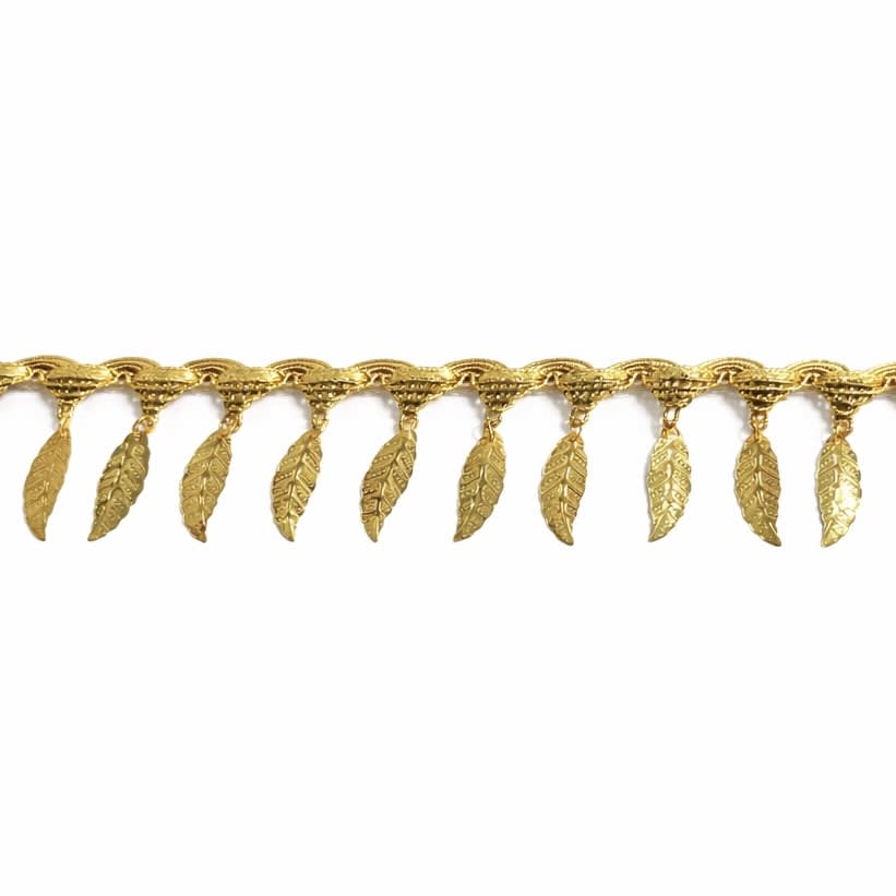 Adorno Fantasía Hoja Oro 5 cm 10 yardas 0