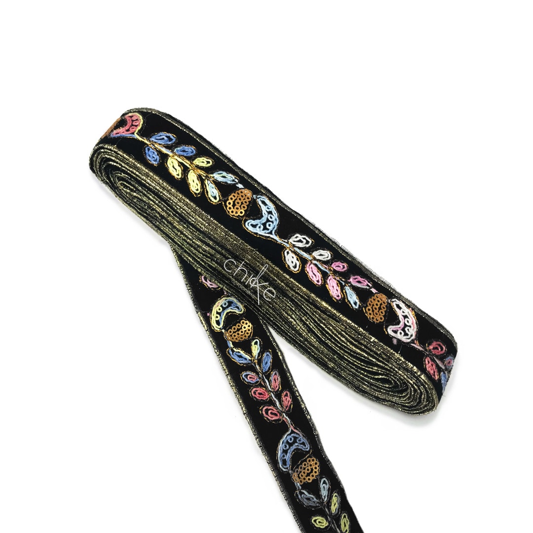 Cinta Bordar Luz Negro 3CM (10 Yardas) 0