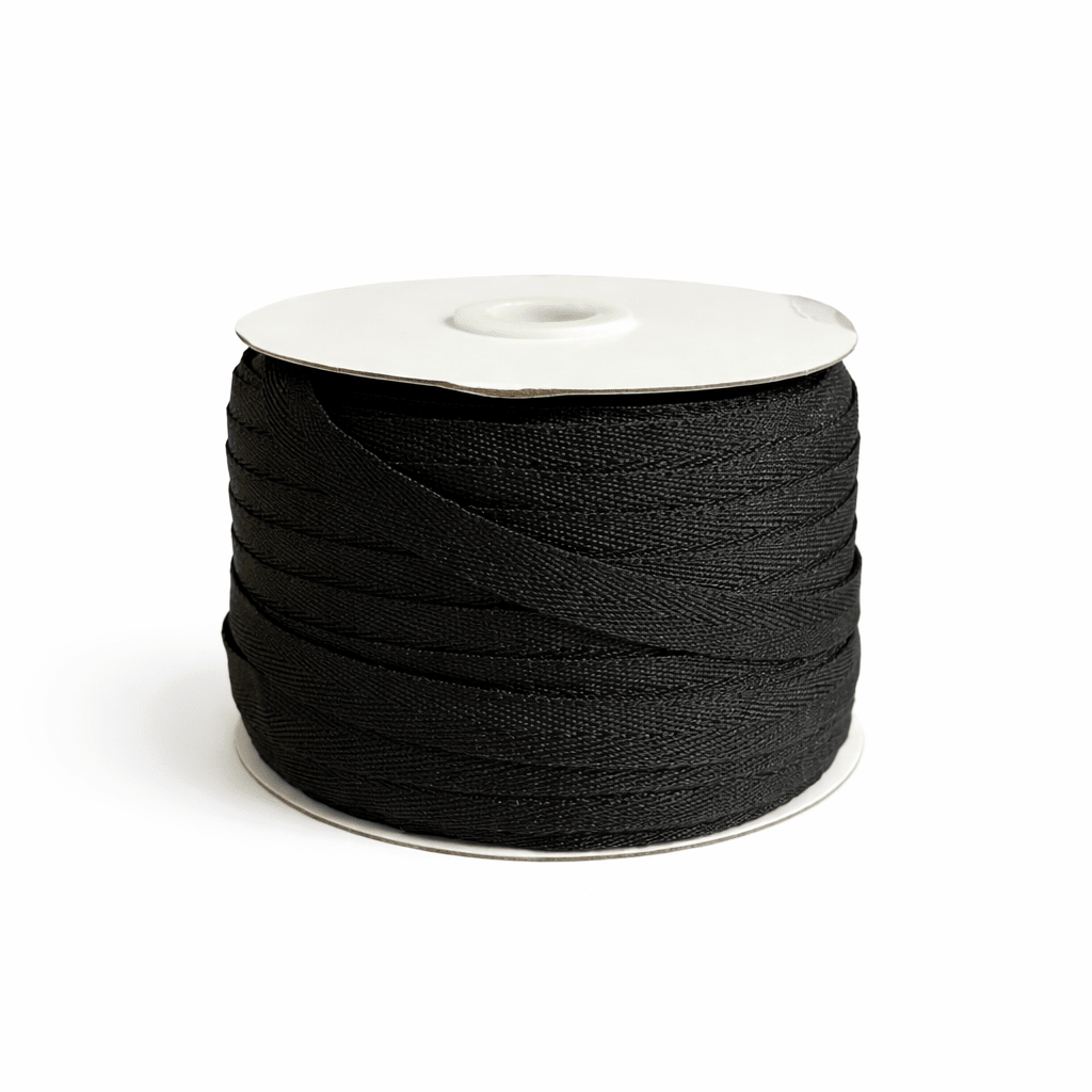 Cinta Espiga poliéster 15mm Negro Rollo 50mts. 1