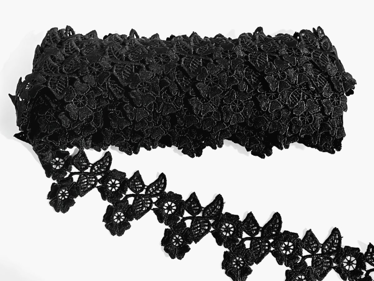 Flor Macrame Parra Negro MC-06 15yds2