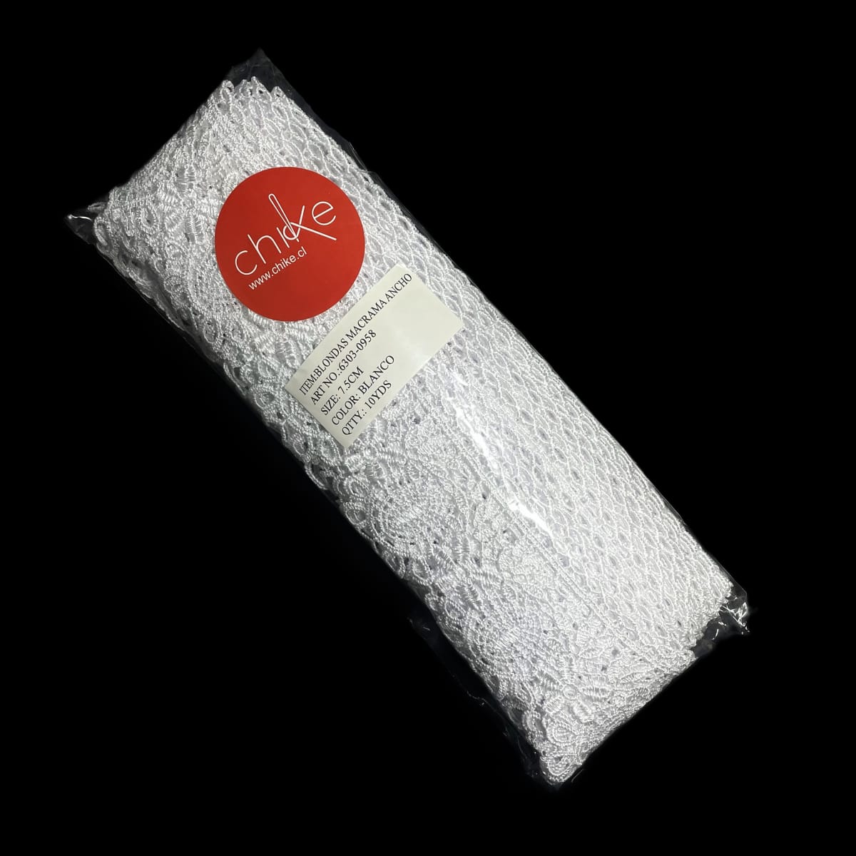 Blonda Macrame 0958 Blanca 7.5 cm 10 Yds1