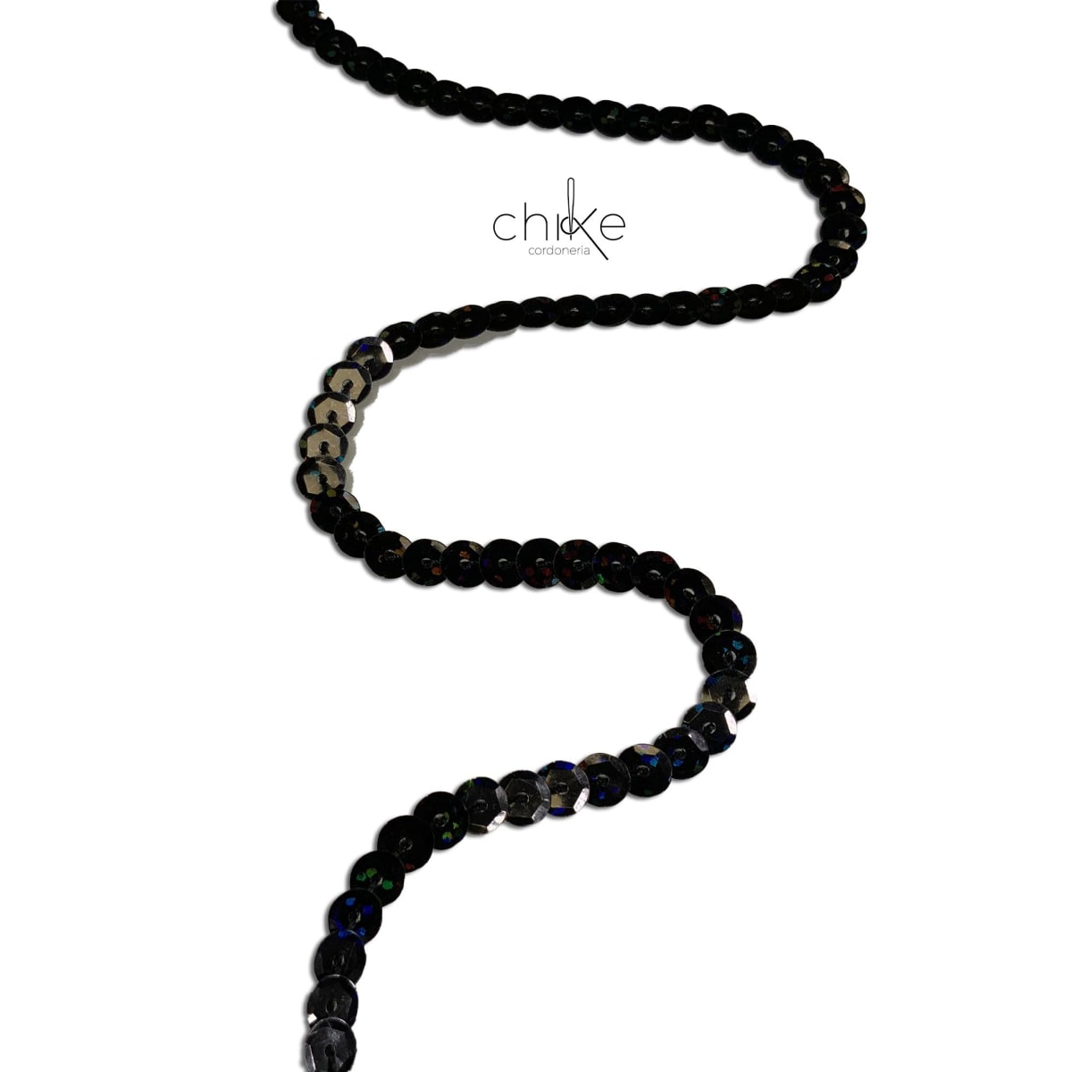 Cadena Lentejuelas Tornasol NEGRO (80 Yardas)1