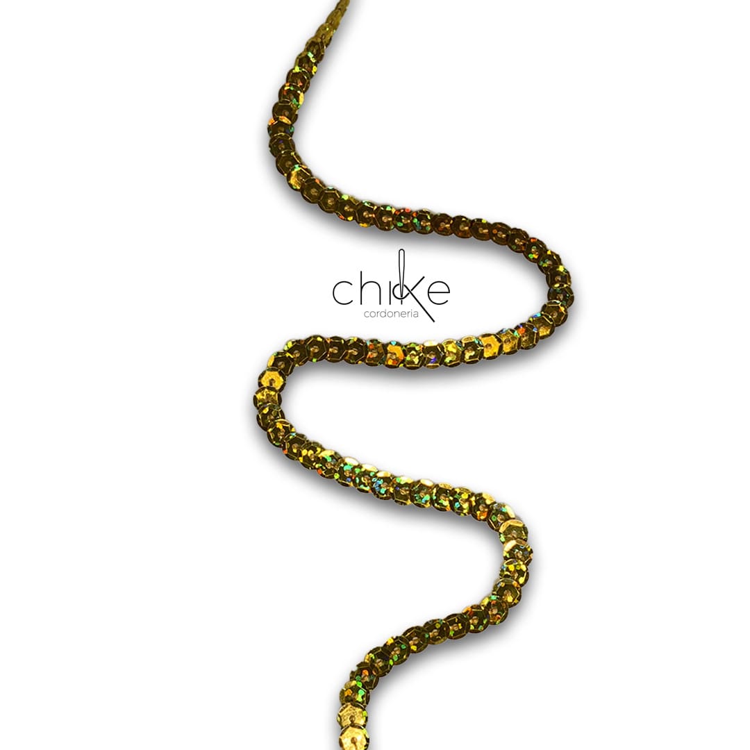 Cadena Lentejuelas Tornasol ORO (80 Yardas)2