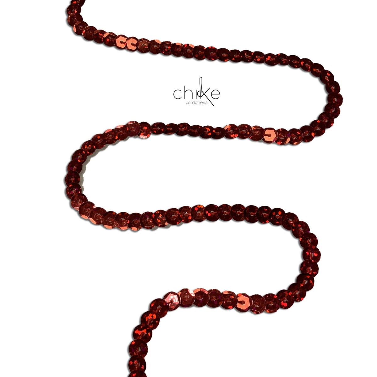 Cadena Lentejuelas Tornasol ROJO (80 Yardas)2