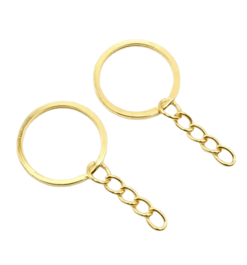 Llavero Plano Dorado 3 cm2