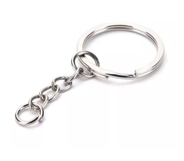 Argolla Llavero Plano Plata2