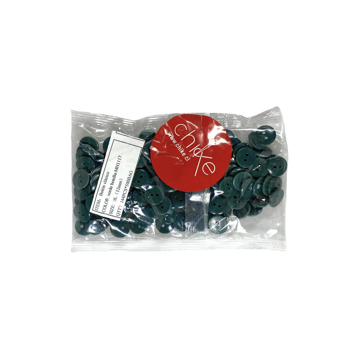botón clásico (20 L-12 mm)144 unid. Verde Botella1