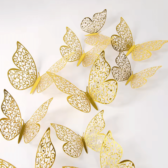 Adorno Mariposa Dorada 12 unidades 0