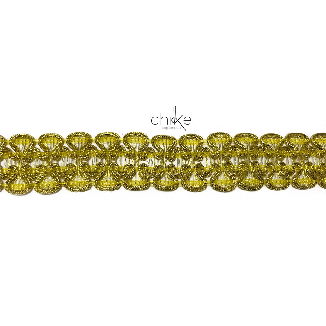 Pasamanería Metalizado Doble Musical Oro 30MM (10 yardas)2