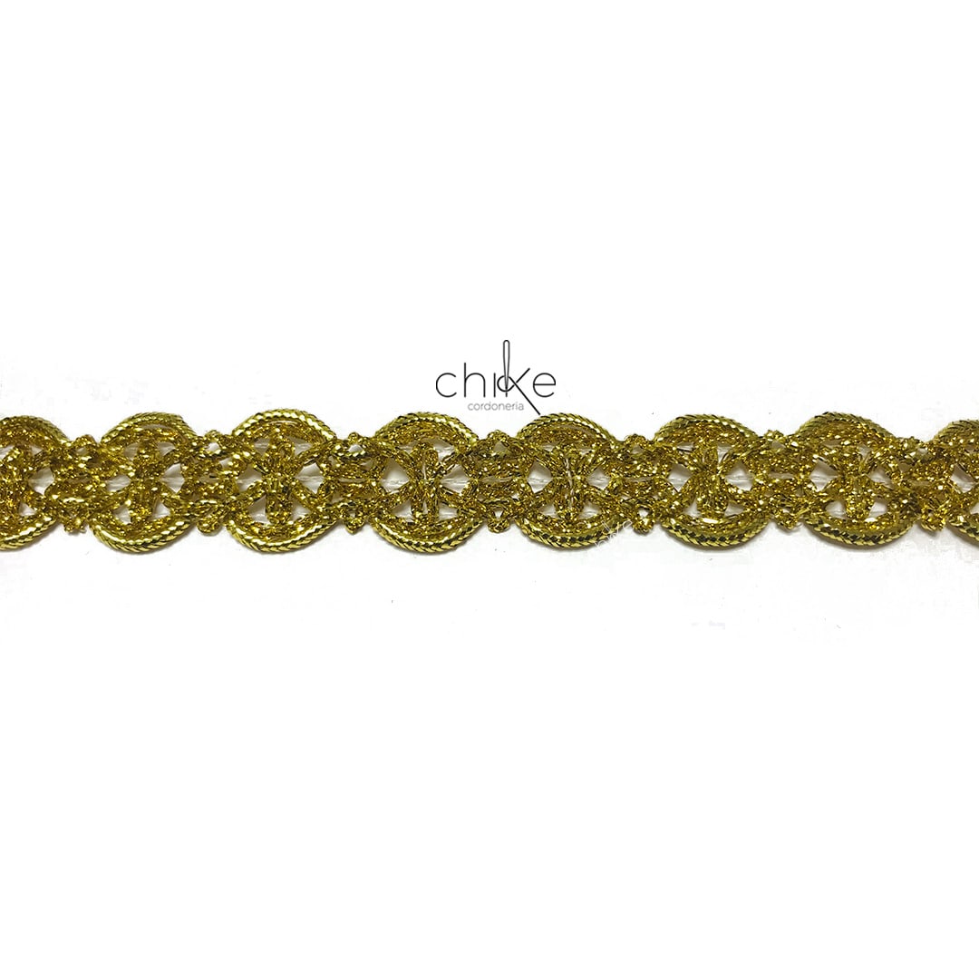 Pasamanería Metalizado Moneda Oro 24MM - 10 Yardas1