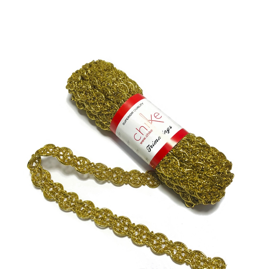 Pasamanería Metalizado Moneda Oro 24MM - 10 Yardas 1