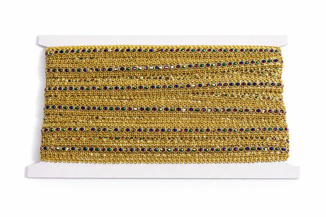 Pasamaneria Metalizado Multicolor Oro 12mm 10 Yds 0