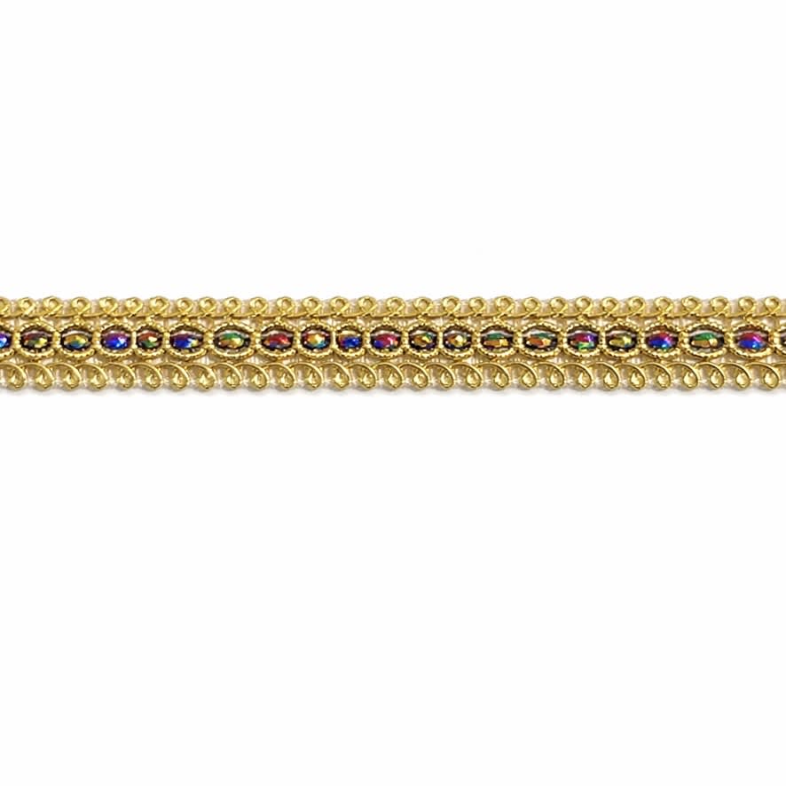 Pasamaneria Metalizado Multicolor Oro 12mm 10 Yds2
