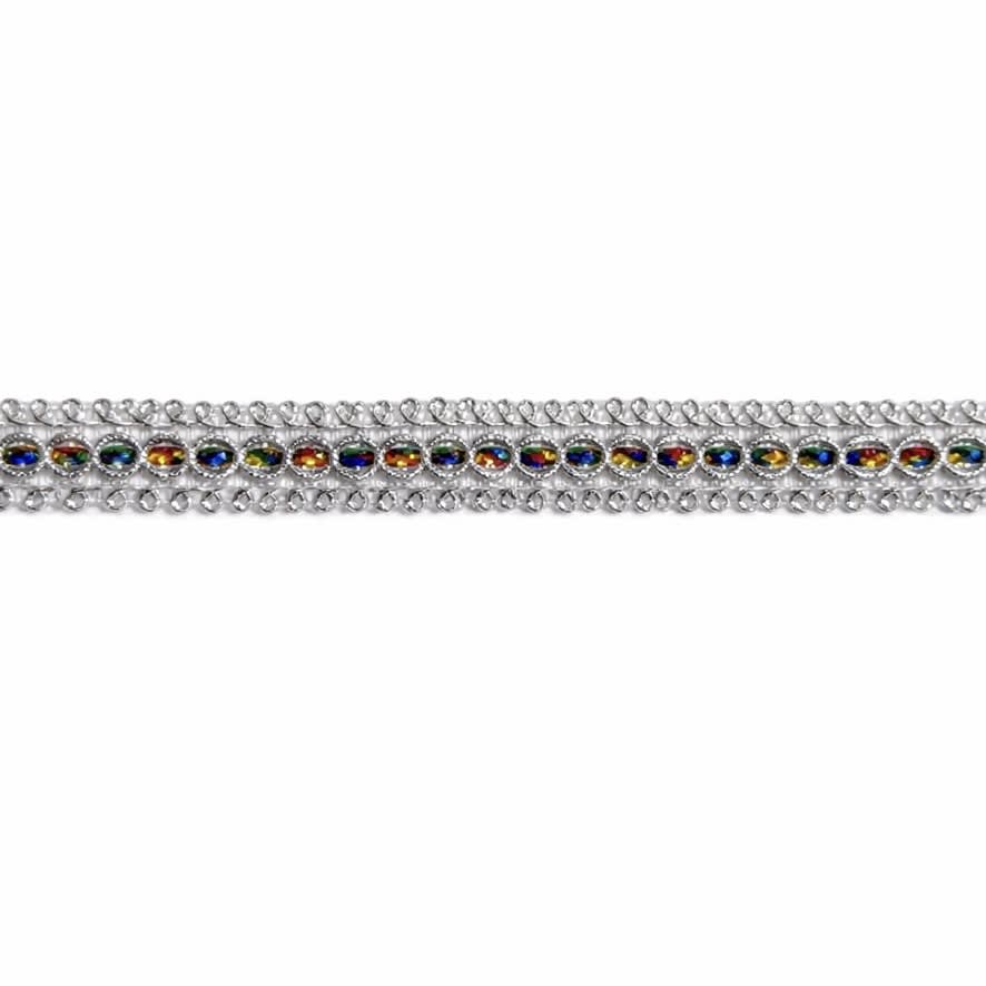 Pasamaneria Metalizado Multicolor Plata 12mm 10 Yardas2