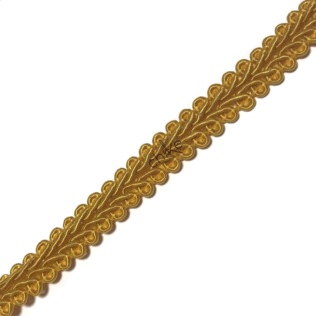 Pasamanería Trenza Mediano 15MM AMARILLO ORO (10 Mts)2