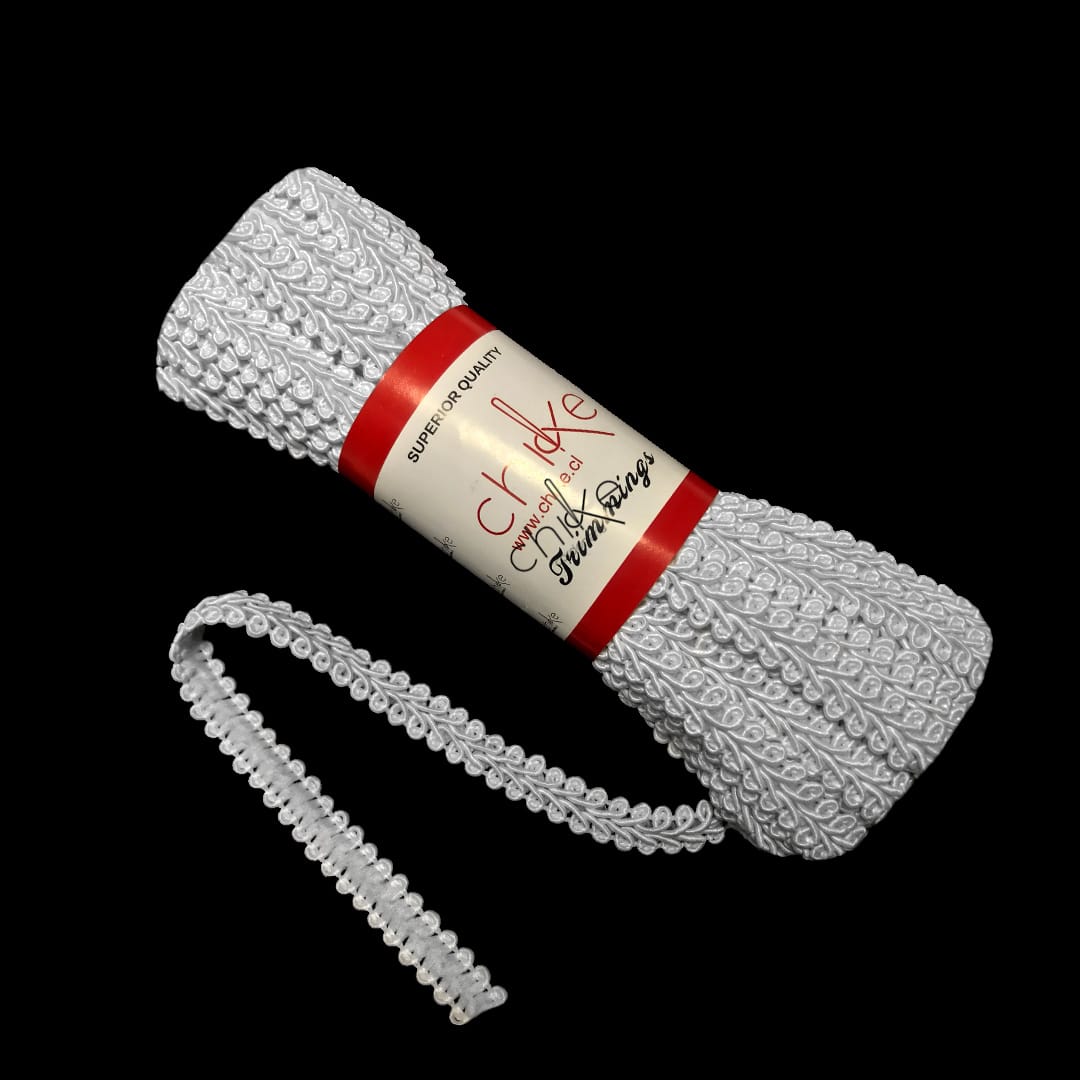 Pasamanería Trenza Chico 11MM BLANCO 0