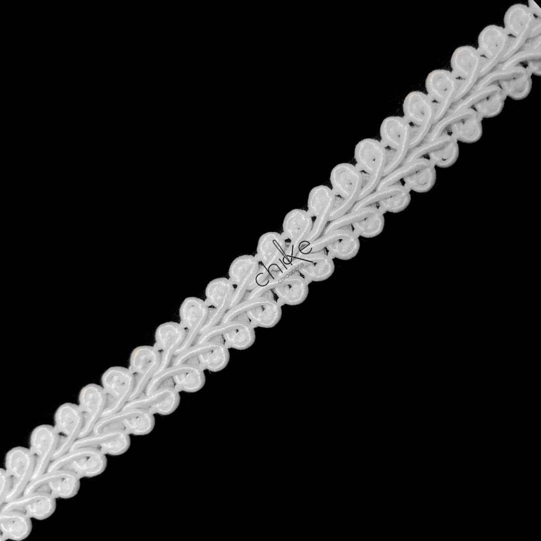 Pasamanería Trenza Mediano 15MM BLANCO (10 Mts)1