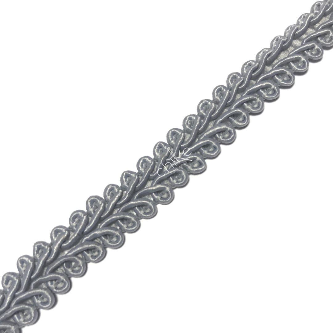 Pasamanería Trenza Chico 11MM PLOMO PLATA2