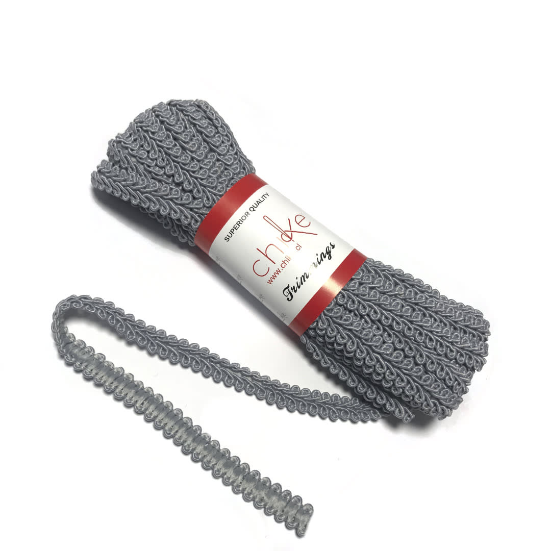 Pasamanería Trenza Chico 11MM PLOMO PLATA 0