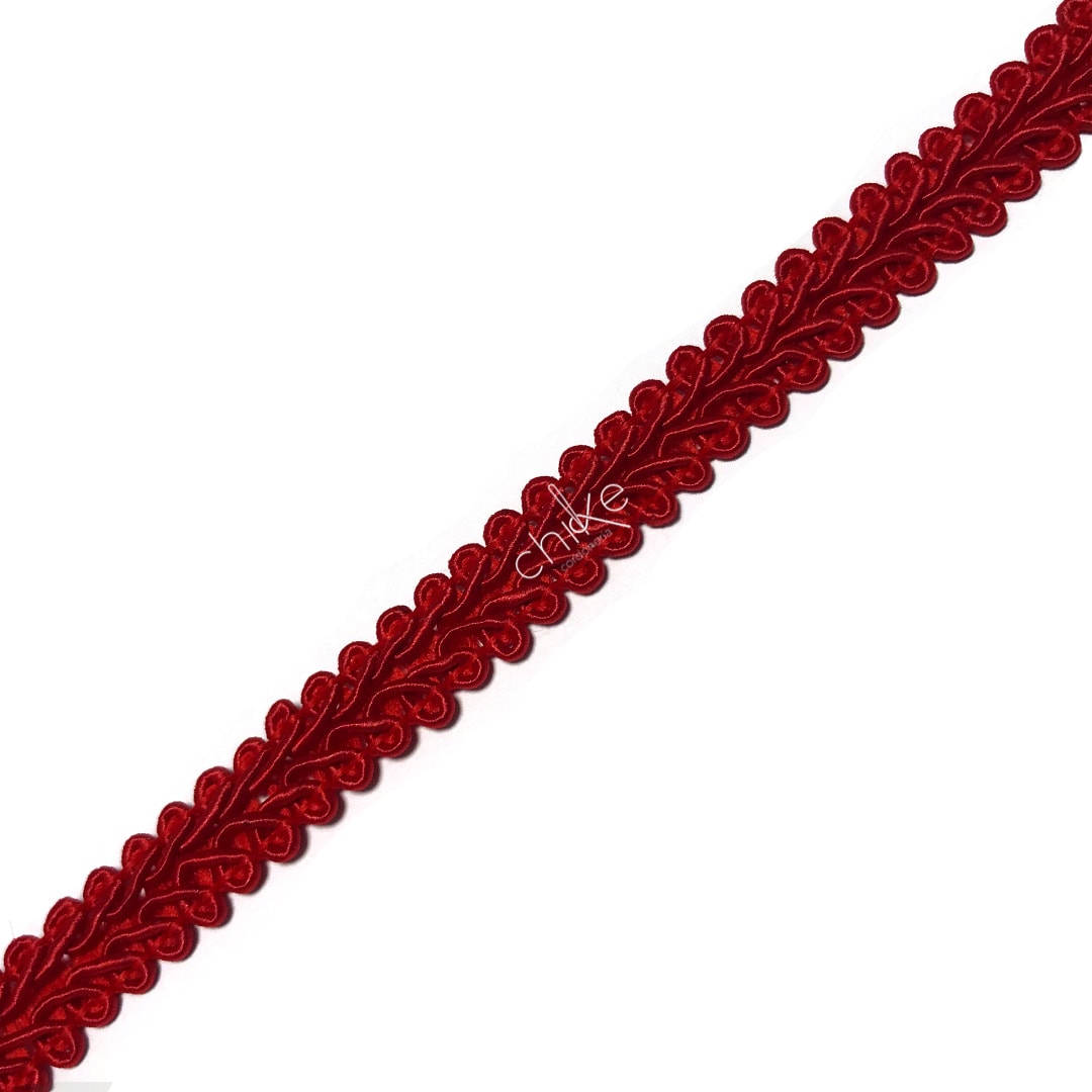 Pasamanería Trenza Mediano 15MM ROJO (10 Mts)2