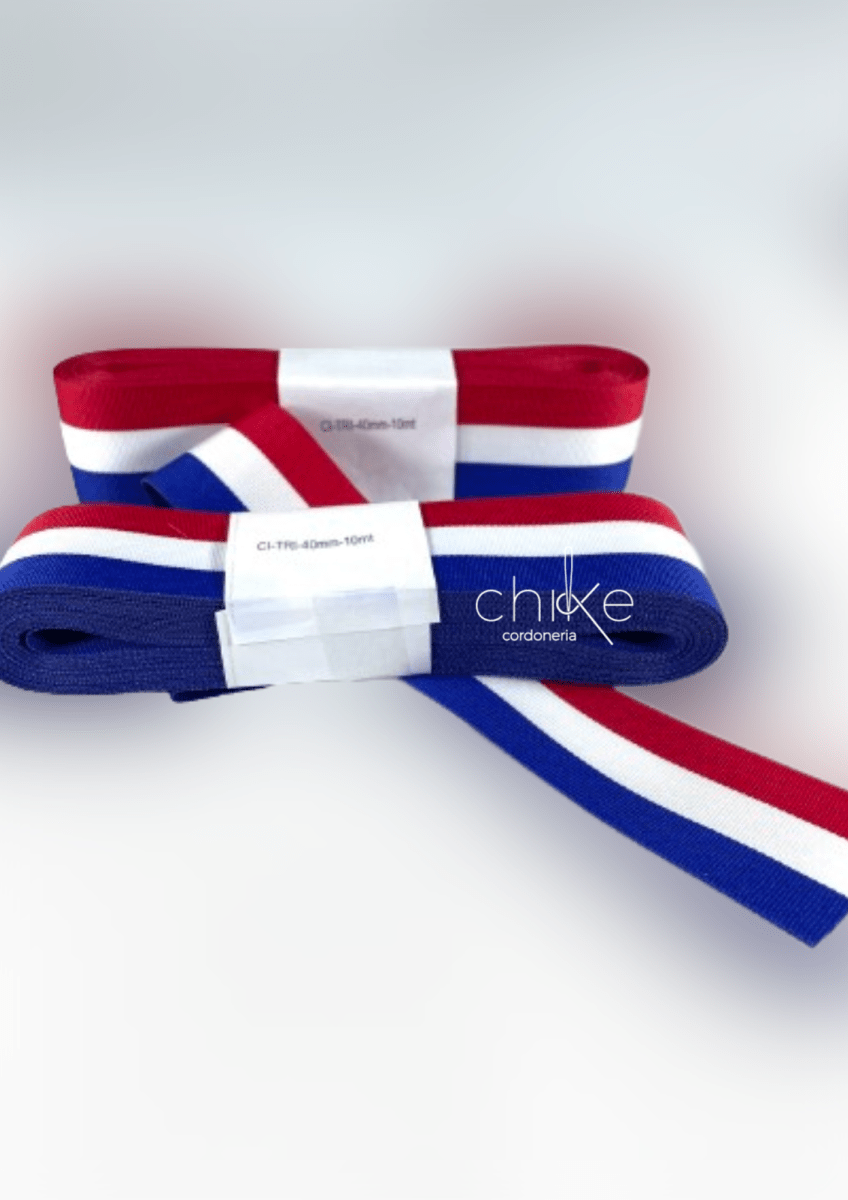 CINTA TRICOLOR PIEZA DE 10 METROS 4 CM2