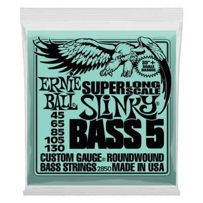 ERNIE BALL 2850 (45-130) (5-STRING) SUPER LONG SCALE SLINKY NICKEL WOUND
