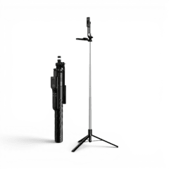 Bastón Selfie Estabilizador IRM 13980 192cm Bluetooth con Trípode Pop-Up Un Clic Negro