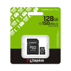 Tarjeta MicroSD Kingston Canvas Select Plus 128GB Clase 10 UHS-I A1 SDCS2/128GB con Adaptador SD