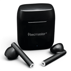 Audífonos Tecmaster TM-300526 True Wireless Bluetooth 5.3 IPX4 Hi-Fi Negro