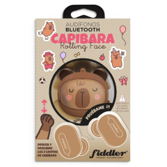 Audífonos Fiddler Rolling Face Capibara True Wireless Bluetooth 5.3 con Estuche Deslizable