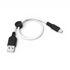 Cable Hoco X21 Plus Silicone USB-A a USB-C 3A Carga y Datos 25cm Bicolor Blanco Negro