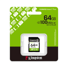 Tarjeta SD Kingston Canvas Select Plus Gen3 64GB SDXC Clase 10 UHS-I U1 V10 Modelo SDS3/64GB
