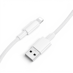 Cable Borofone BX117 Rich USB-A a Lightning 2.4A Carga y Datos PVC Flexible 1 Metro Blanco
