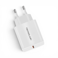 Cargador Tecnolab TL046W 18W Puerto USB-A con Cable Type-C 1m Certificado SEC Blanco