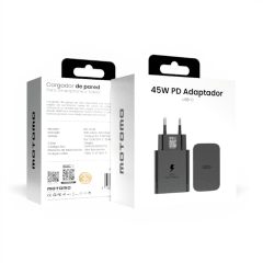 ADAPTADOR 45W PD-LS45Cargador Motomo PD-LS45 45W Puerto USB-C Carga Rápida PD Sin Cable