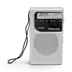 Radio Portátil Philco IC-F20 AM FM de Bolsillo con Parlante y Antena Telescópica Gris