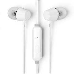 Audífonos con Cable HP DHE-7000 In Ear Jack 3.5mm Stereo Deep Bass con Micrófono Blanco